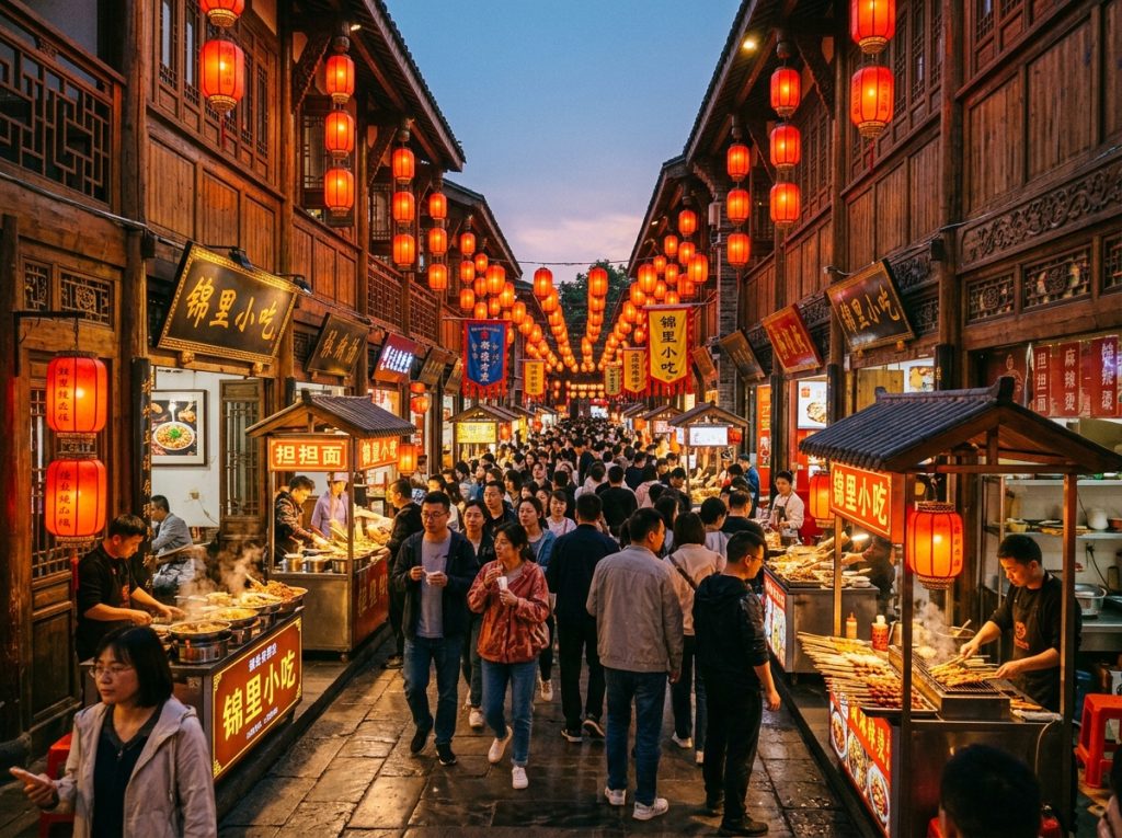 Chengdu Jinli & Kuanzhai Alley: A Night Food Walk